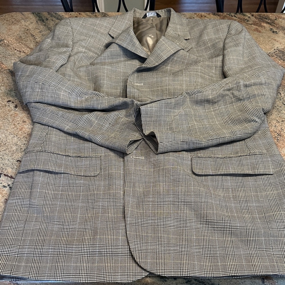 Lord & Taylor Black and White Checkered Blazer